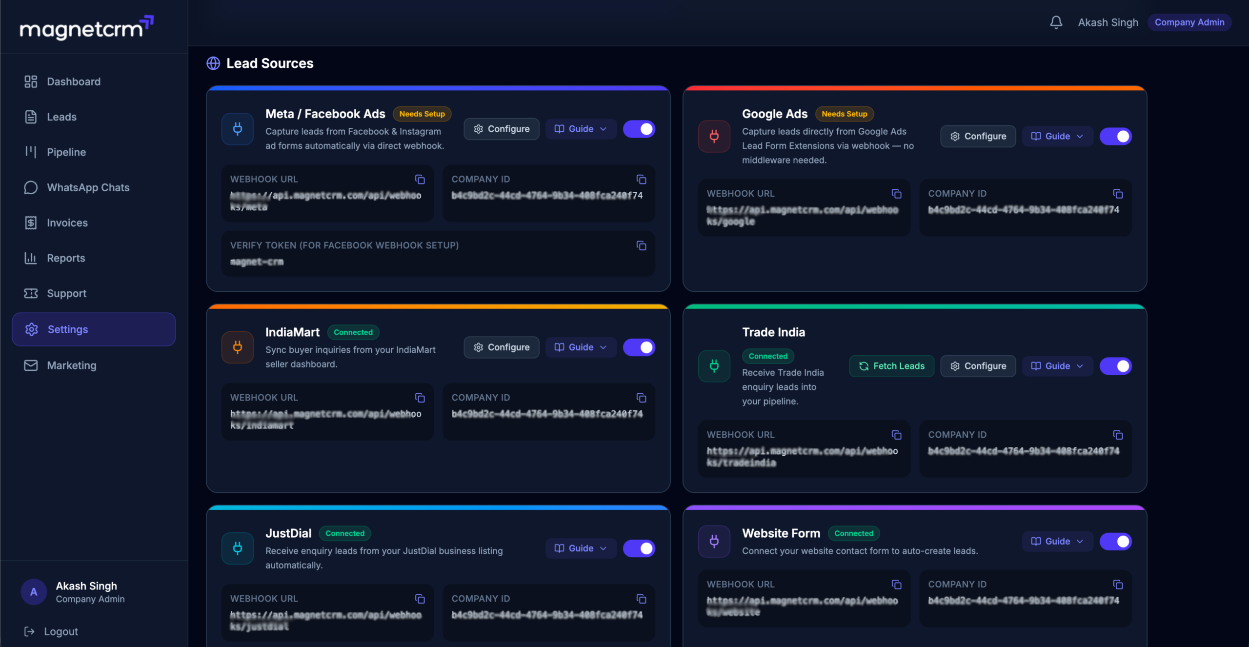MagnetCRM lead capture from multiple platforms